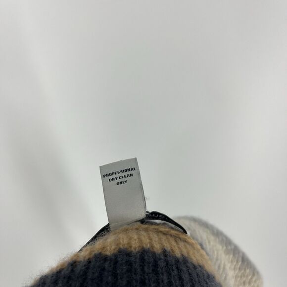 Autumn Cashmere Hoodie Sweater Size Medium Honeycomb Striped Pullover V Neck - Picture 7 of 7